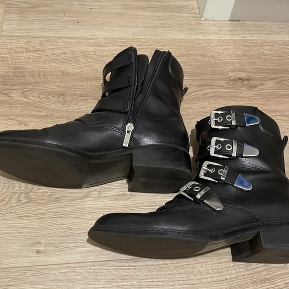 Marc Fisher LTD Diante Leather Buckle Boots - Picture 4 of 16